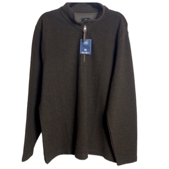 Wind River 1/4 Zip Cotton Blend Pullover Sweater Modern Fit Brown Size 2XL NEW - Picture 1 of 15